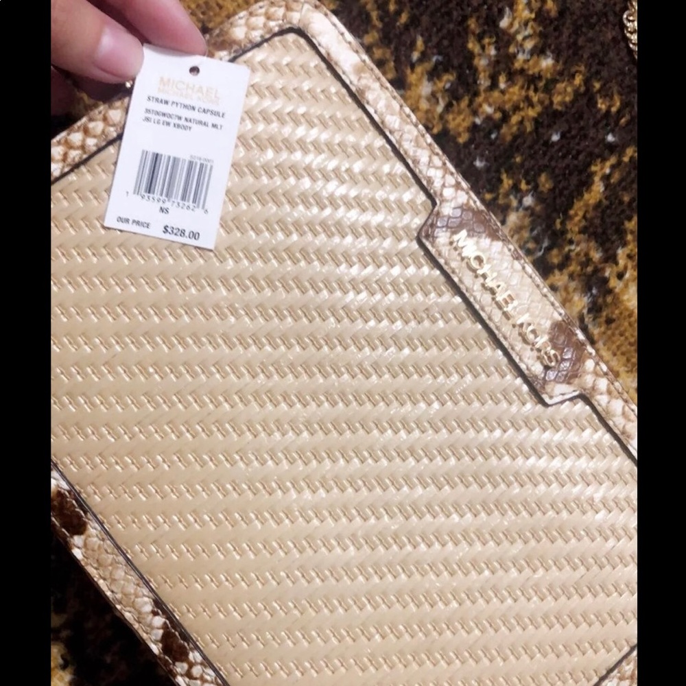 Michael kors leather snake print crossbody purse